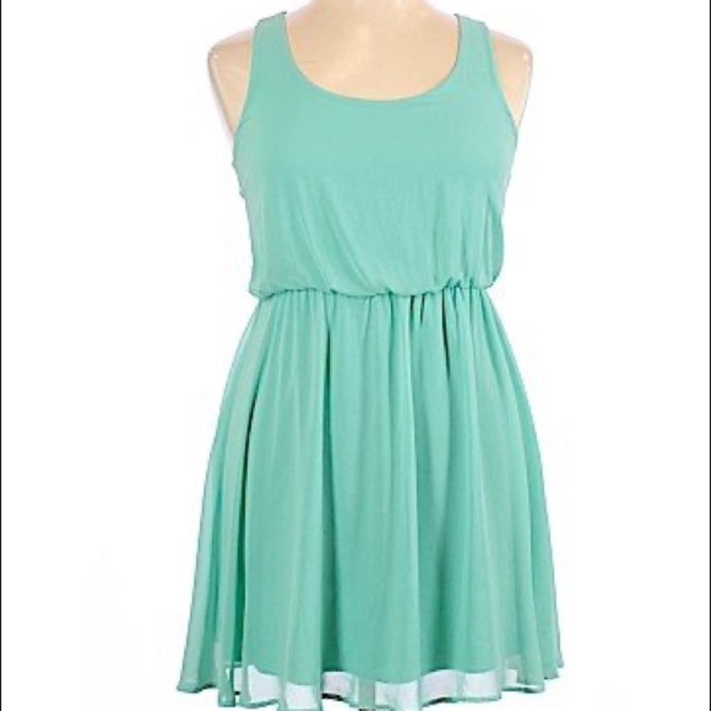 Lush light turquoise dress